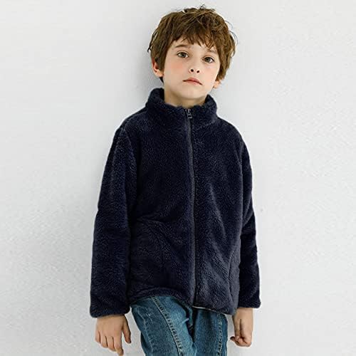 Criança meninos meninos meninas de manga longa de inverno lã de lã de lã com zíper com zíper engrosse warm fofo de casacos de casacos meninos grandes