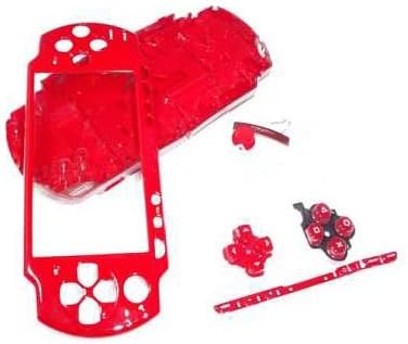 Substituição de peças da caixa de casca de casca de casca completa para Sony PSP 2000 Color Red Red