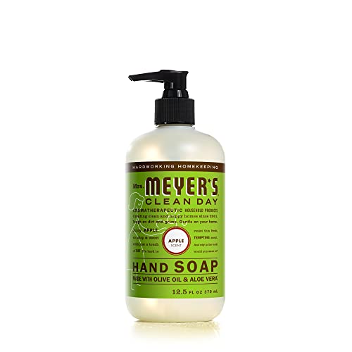 Sra. Meyer's Hand Soap, feito com óleos essenciais, fórmula biodegradável, Apple, 12,5 fl. oz
