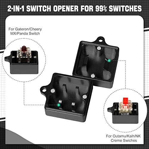 Abridor de interruptor e puxador de interruptor 2-em-1 pacote para cereja mx outemu kailh box gateron panda akko switches, compatíveis