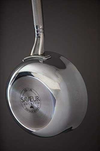 Saveur Seleciona a panela de 2 litros de aço inoxidável de Tri-Ply com tampa, para lavadora de louça e lavagem de lava-louças, série