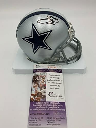 Emmitt Smith assinou/autografou Dallas Cowboys Riddell Mini Capacete - JSA - Mini Capacetes Autografados da NFL