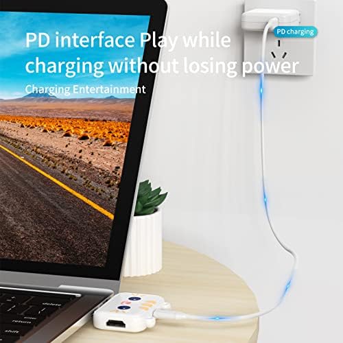 ANTDEG 3-PORT USB C LODERY ULTRA SLIM DATA HUB para MacBook, MacBook Pro, IMAC, Surface Pro, Notebook, USB C a HDMI