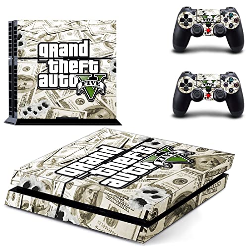 Game Grand Gta GTA Roubo e Bauto PS4 ou PS5 Skin Stick para PlayStation 4 ou 5 Console e 2 Controllers Decal Vinyl V4987