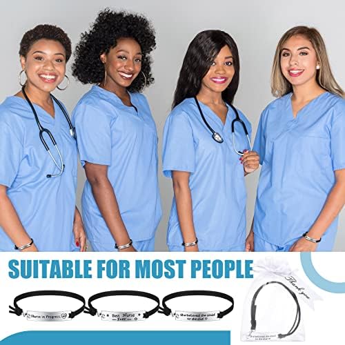 Kigeli 18 Define Graduation Nurse Gifts Agradecendo Gream de Enfermagem Apreciação de Bracelete com Organza Bag Card Rn Heart Stetoscope Bracelet