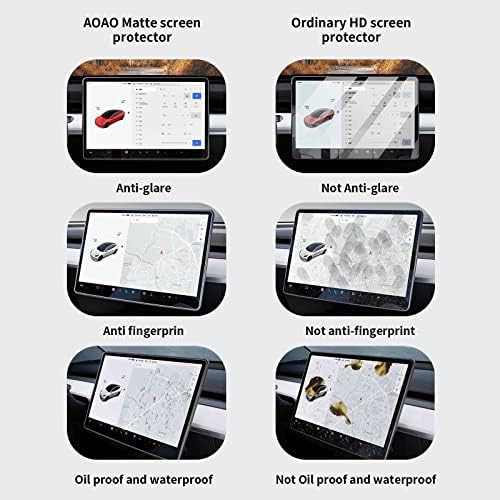 AOAO Filme temperado fosco para Tesla Modelo X/Modelo S Protetor de tela anti-Glare Fosted, 17 Protetor de toque de controle central de vidro temperado