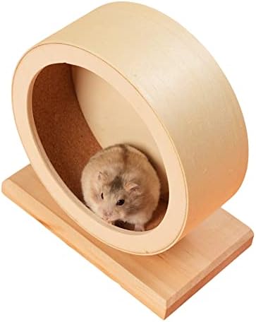 Qwinee hamster madeira roda de corrida pequena rodas de exercício silencioso spinner silencioso brinquedo para hamsters gerbils