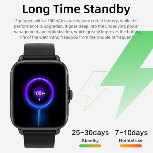 Relógio inteligente, smartwatch de 1,7 com texto e pedidos para telefones Android iOS, rastreador de fitness à prova