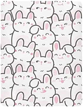 Kigai Bunny Criando Folha de berço para meninas meninas, lençol de cama de berçário respirável e respirável para colchões de berço e criança padrão, 27 x 39 em