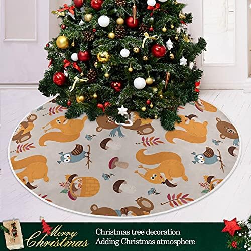 Ação de Graças Ursos Esquilos Corujas Salia de Árvore de Natal 36 polegadas/48 polegadas Decoração para casa para saia de árvore