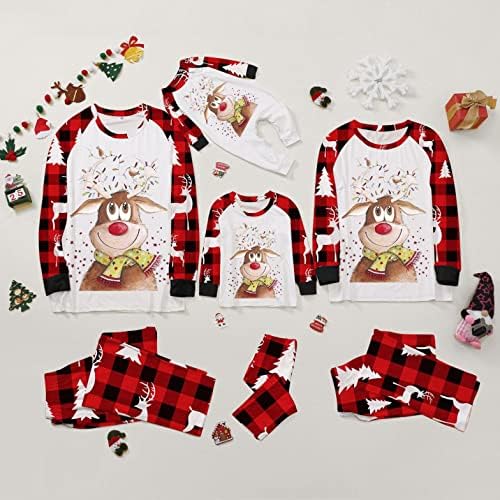 Camisas de pijama de Natal para a família Manga longa de Natal Pijamas Destas férias Família combinando roupas de