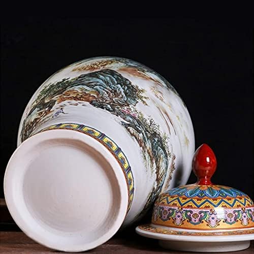 Vasos de cerâmica CNPRAZ potes de gengibre com tampa para decoração de casa branca e dourada, decoração de vasos de flores seca para