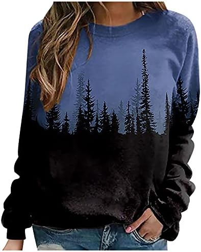 Moda feminina Casual 3D Imprimir suéter de pescoço redondo Sports Sports Sports Pullover