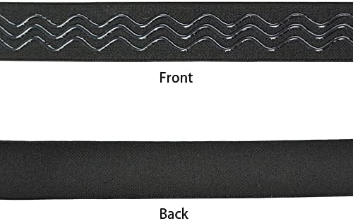 Banda elástica preta banda elástica de costura não deslizante Banda de silicone de silicone com forma de ondulação de peruca de banda