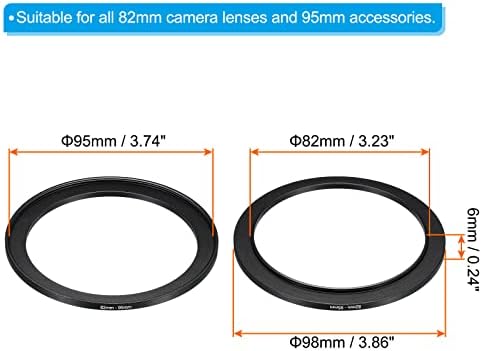 Patikil 30,5mm-37mm Metal Step Up Ring, Lente do Filtro da câmera Adaptador de alumínio Adaptador de alumínio Ring para lentes da câmera Capuz, preto