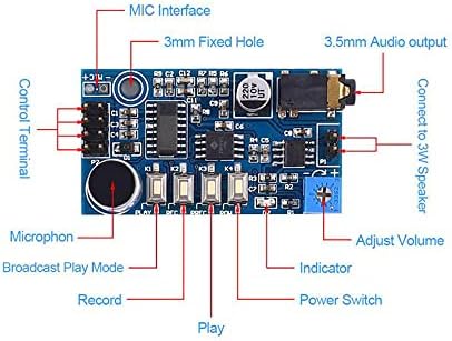 RAKSTORE YS-SR1 Módulo de gravação de voz sonora DC 5V Módulo de reprodução de voz pública em voz alta Mágafone Substitua ISD1820