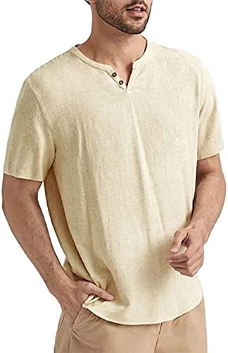 2023 New Men Mens Casual Casual Camisa de linho solto Tops soltos Cardigan Cardigan Summer camisa V Bolso do pescoço