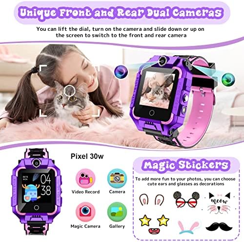 LiveGo 4G Smart Watch for Boys Girls, Telefone Smartwatch Smart-impermeabilizado com Smartwatch com 360 ° Rastreador GPS rotativo chamando SOS Câmera Wi-Fi para crianças crianças estudantes de 3 a 12 anos presentes de aniversário