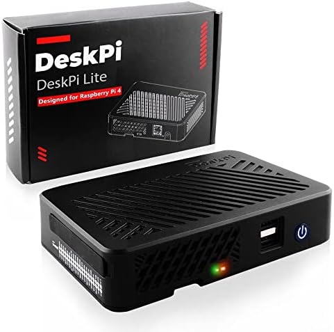 Geeekpi deskpi lite Raspberry Pi 4 estojo com botão liga/desliga/dissipador de calor com ventilador PWM/dupla porta HDMI/extra de tamanho extra para Raspberry Pi 4b