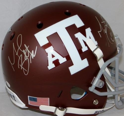 Michael Bennett Martellus Bennett assinou o Texas A&M Aggies f/s capacete - JSA W - Capacetes da faculdade autografados