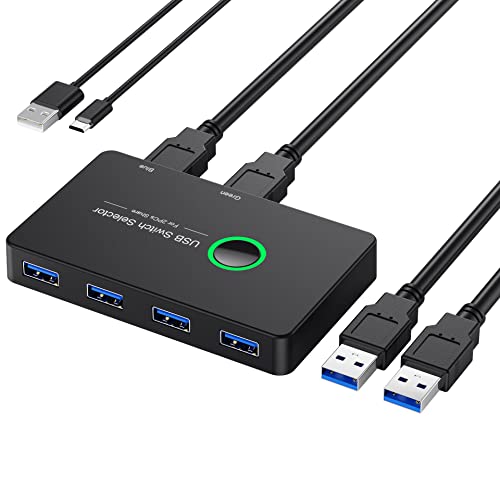 Switch USB 3.0, computadores de comutadores USB premium compartilhando 4 dispositivos USB para scanner de impressora