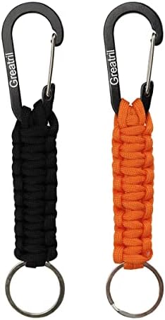 Greatril Keychain Carabiner com anel -chave Paracord Chain Chain Chain Clipes pesados ​​para meninos ao ar livre/meninas/homens/mulheres