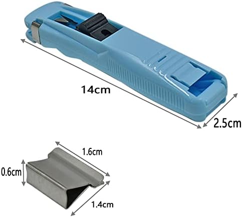 2 IN1 14cm 1 Pacote de papel de mão Distribuidor de clipe de molusco rápido com 30 clipes de recarga de metal de aço inoxidável