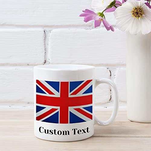 Dancinggoods Reino Unido Bandeira Patriótica Caneca para British - 11 onças ou 15 onças de café com texto personalizado