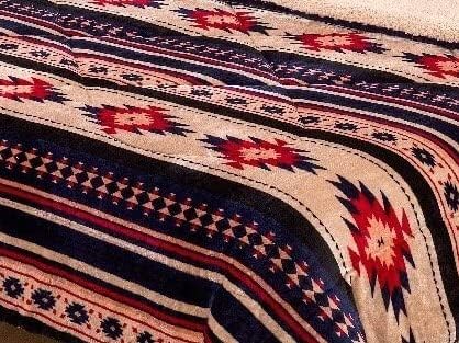 Linen Mart Southwest Aztec Sherpa Borrego Fleece Blain - conjunto de 3 peças