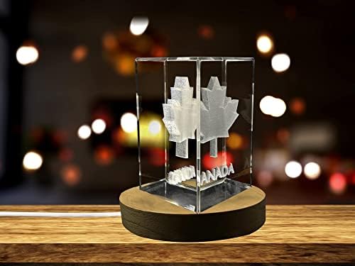 Maple Leaf Canada 3D Gravado Cristal de Manadanha/Presente/Decoração/Colecionável/Localista