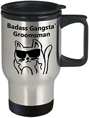 Caneca de viagem de café do Badass Gangsta 'Groomsman