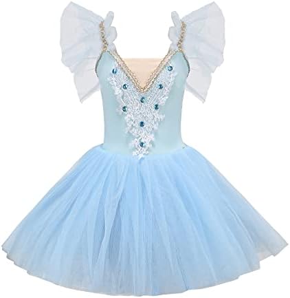 FLELETE DE BALLET para meninas, vestido tutu de dança fofa, vestido completo para crianças, trajes de bailarina para performance