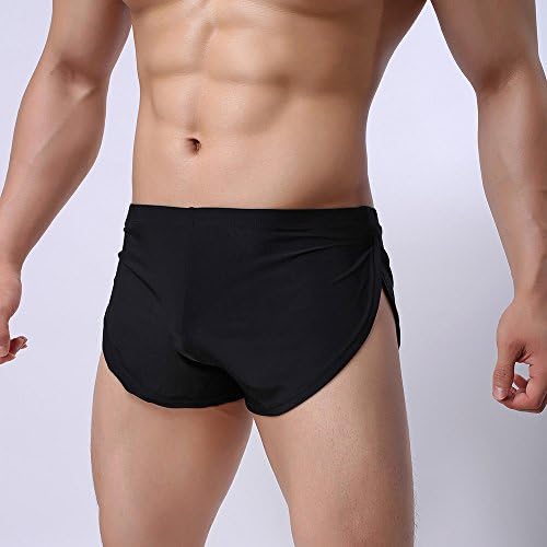 Boxer cuecas para homens sexy u bulge bolsa atlética roupa de baixo para homens conforto baixa cintura malha sono troncos
