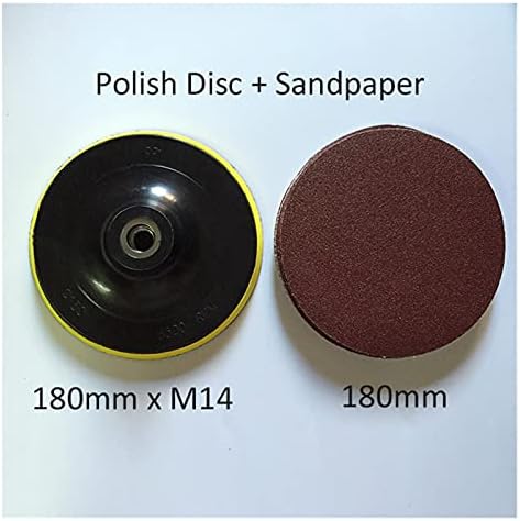 Lixa de lixadeira m14 disco de polimento de 180 mm + 10 lenha pegajosa disco de disco 180 mm, usado para acessórios para ferramentas