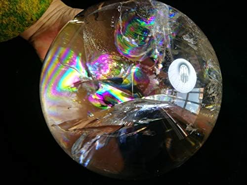 Real tibetano Himalaia Alta Altitude Clear Crystal Quartz Rainbow Ball Sphere Orb 5,74 polegadas Reiki Healing