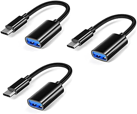 Jenmlo USB C para USB 3.0 Adaptador [3 pacote], USB tipo C para USB, Thunderbolt 3 para USB Adaptador OTG para MacBook