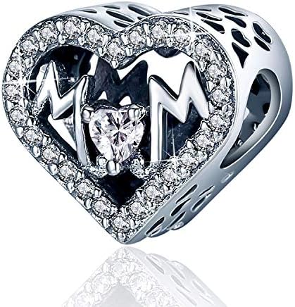 Malldou Jóias 925 Sterling Silver Charm para Charms Bracelets Bowknot Family Tree Heart Charm Presentes de aniversário