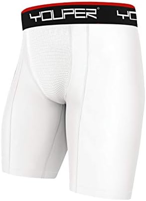 YouPer Athletic Spoiler, Shorts de compressão com bolso, tamanhos de juventude