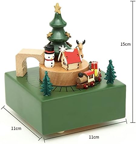 MHYFC Wood Carousel Christmas Music Box Gift Móveis para casa Retro Decorações de madeira Caixa de música