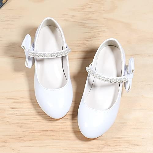 Sapatos infantis sapatos de couro de couro branco nó de primavera outono gir alto calcanhar sapatos princesas sapatos de tênis largos