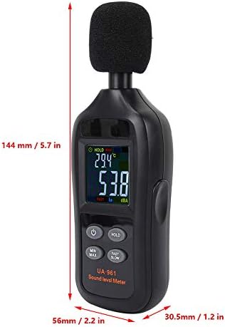 Som medidor de som Digital LCD Decibel medidor Detector Handheld com nível de medição Faixa de 35dB a 135dB para analisador de frequência
