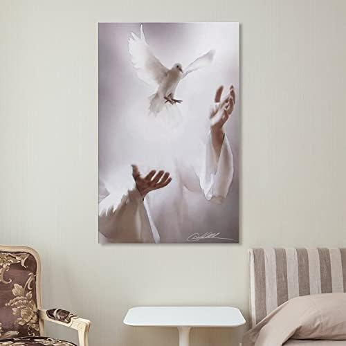 Posters de arte do Espírito Santo Anjos e Pombas Arte da parede Arte da parede Religia Telas de pintura Cartazes