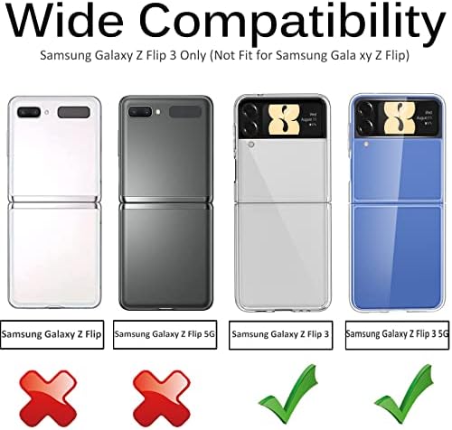 Miimall Compatível Samsung Galaxy Z Flip 3 Caso Design de glitter de diamante de luxo, PC Hard PC+Soft TPU em toda a