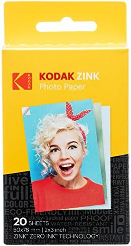 Caixa de câmera Zink Soft - Câmera de impressão instantânea pequena e 2 x3 papel fotográfico compatível com Smile Kodak,