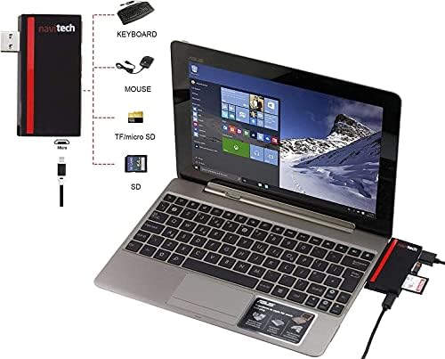 Navitech 2 em 1 laptop/tablet USB 3.0/2.0 Adaptador de cubo/micro USB Entrada com SD/micro SD Leitor de cartão compatível com HP Chromebook 11 G4 EE 11.6