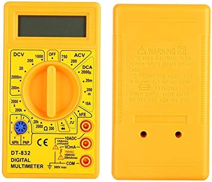 Multímetro digital Fafeicy, DT-832 Multímetro digital de bolso DT-832, testador de resistência de corrente de tensão AC/CC com campainha,