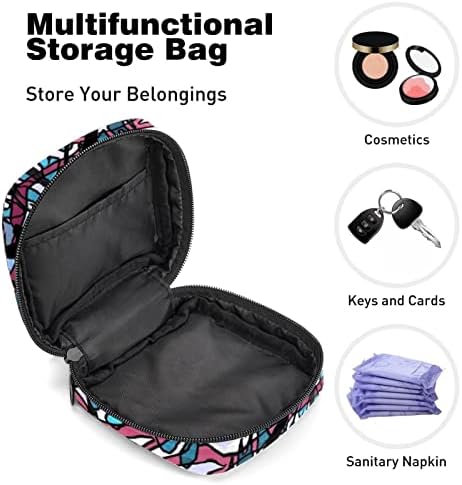 Bolsa de armazenamento de guardanapo sanitário colorido leopardo impressão menstrual saco de portátil com zíper para meninas adolescentes mulheres viagens ao ar livre