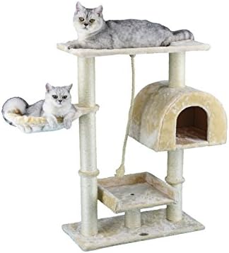 GO Clube de Pet Small Cat Tree Furniture Bege
