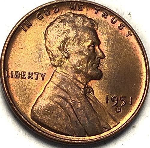 1951 D Lincoln Wheat Cent Penny Seller Mint State