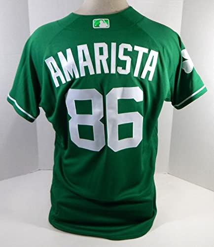 2018 Detroit Tigers Alexi Amarista #86 Jogo emitido Green Jersey St Patricks 44 7 - Jogo usou camisas MLB